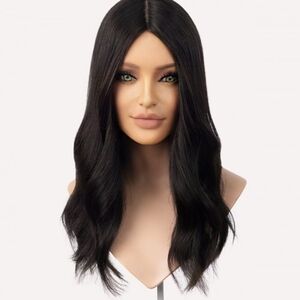 COPY - Uniwigs Black With Brown Shades Human Hair Silk Topper